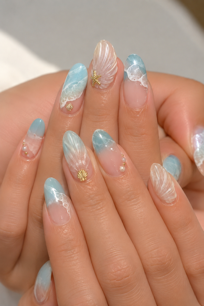 Summer Beach Nails 2026 minimal beach nails clean girl aesthetic summer