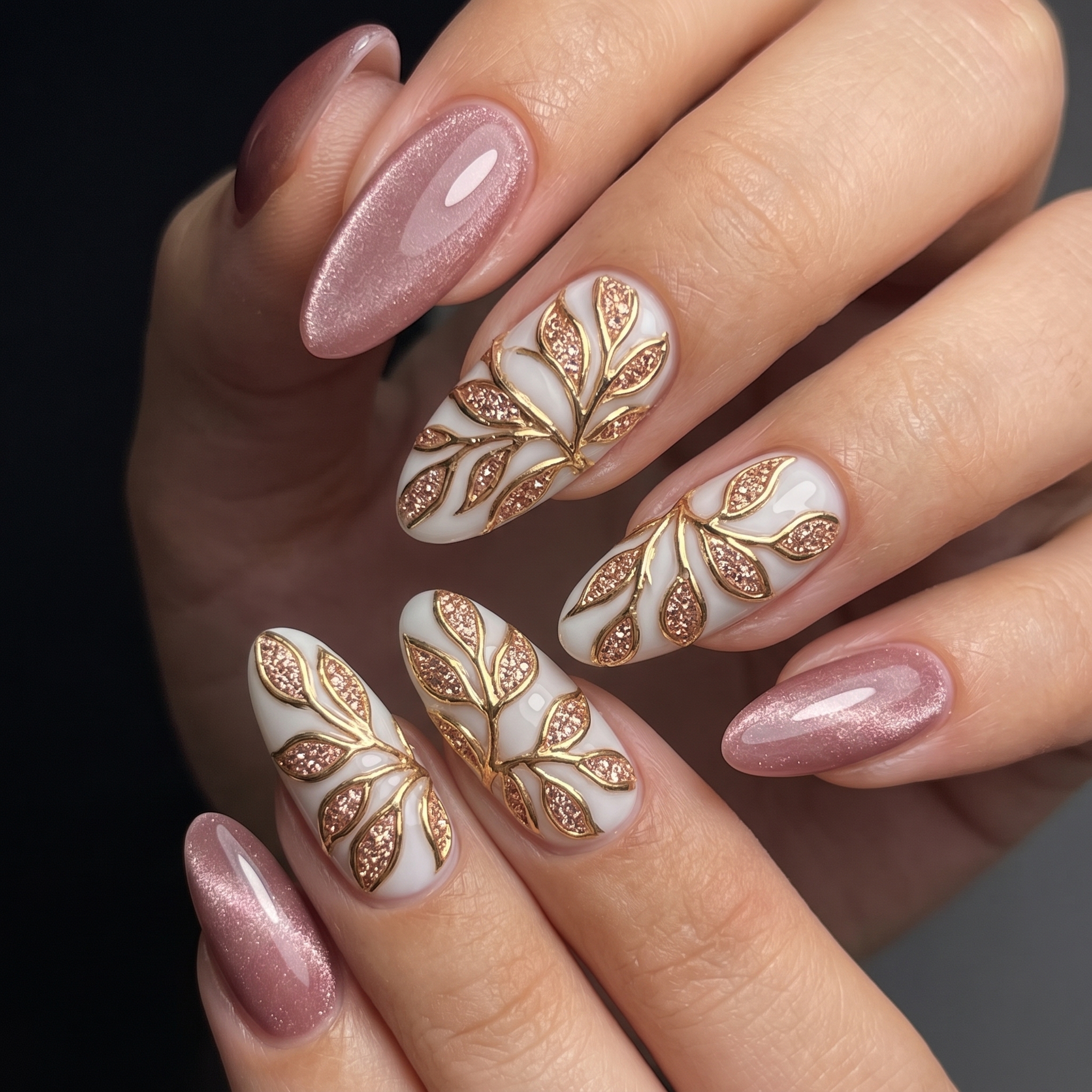 Butterfly detail graduation nails