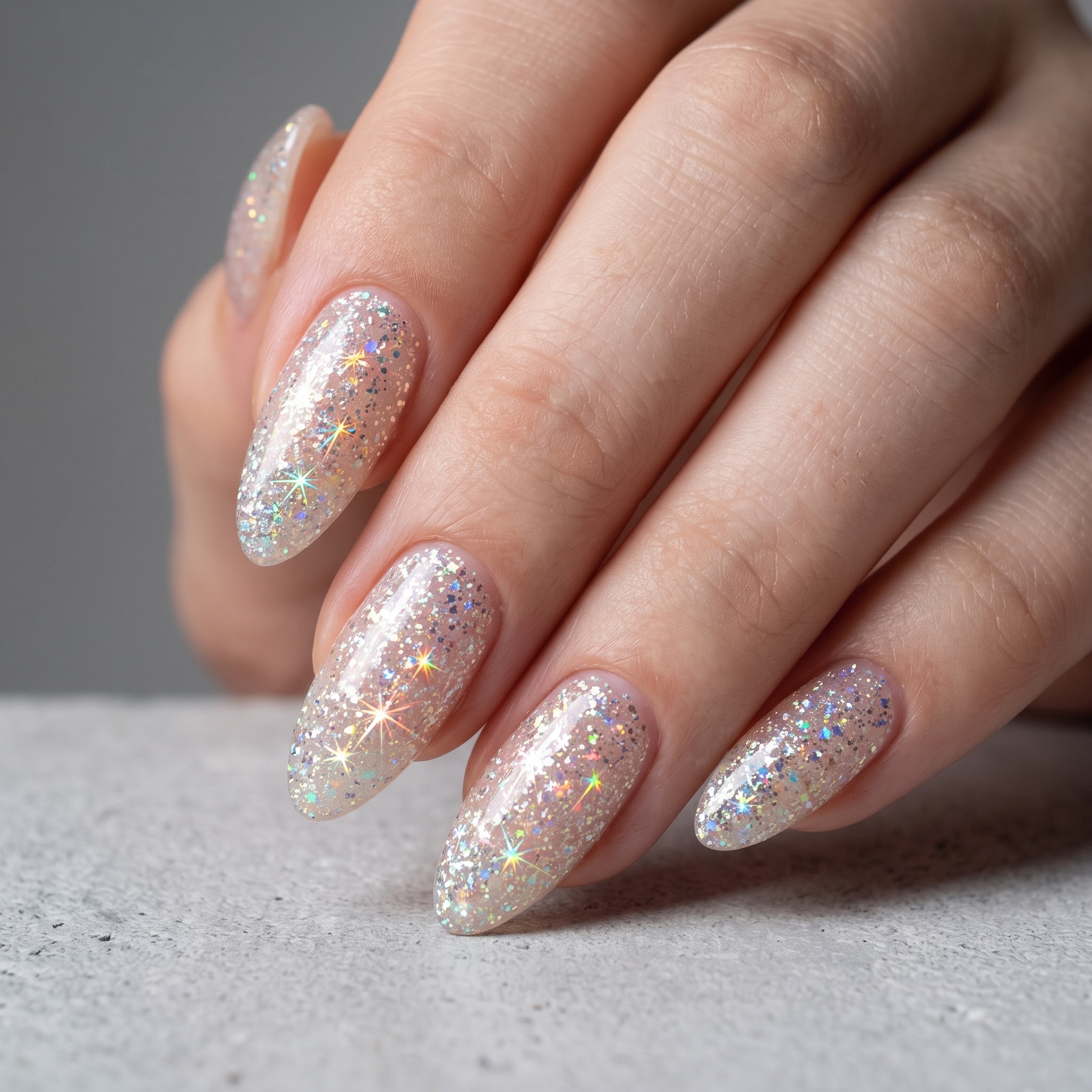 Confetti glitter graduation nails