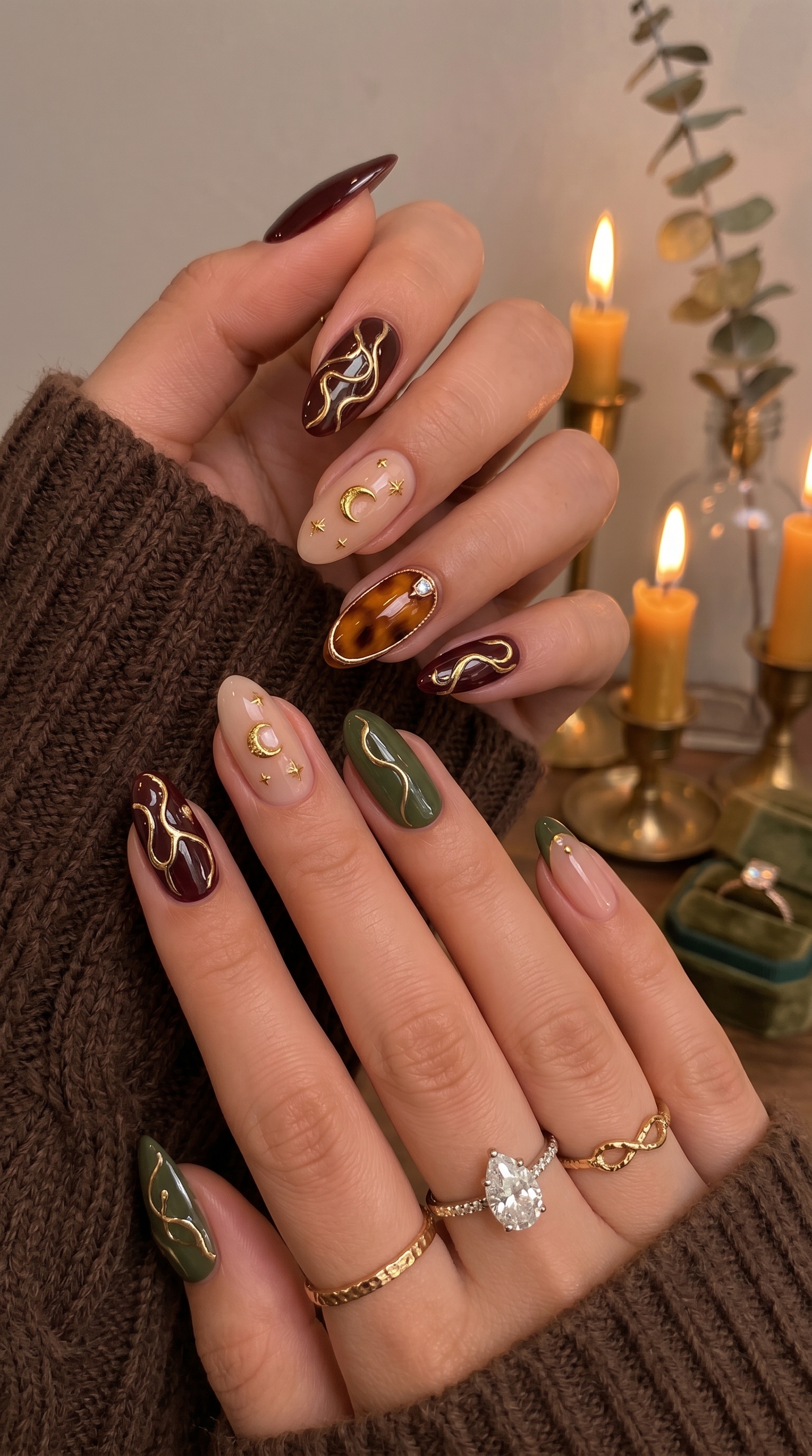 Bold emerald green manicure for graduation