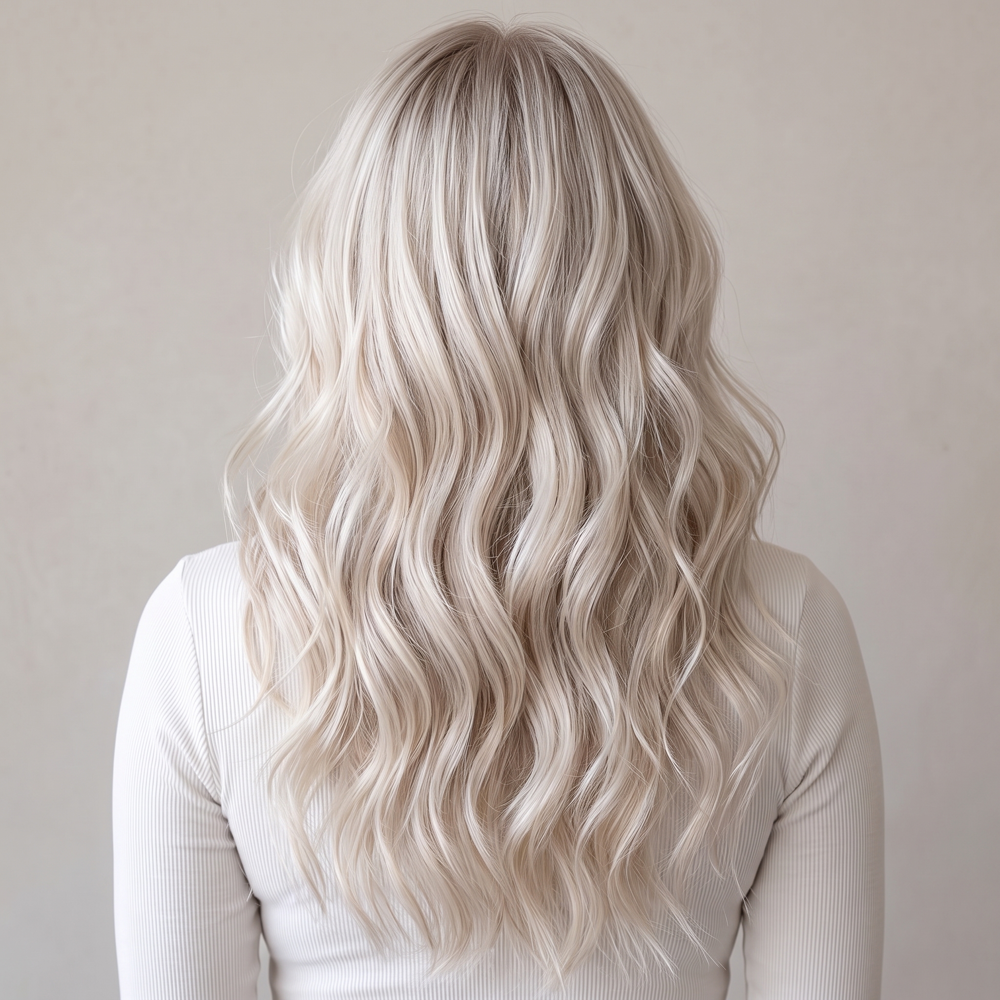 Icy platinum blowout hairstyle