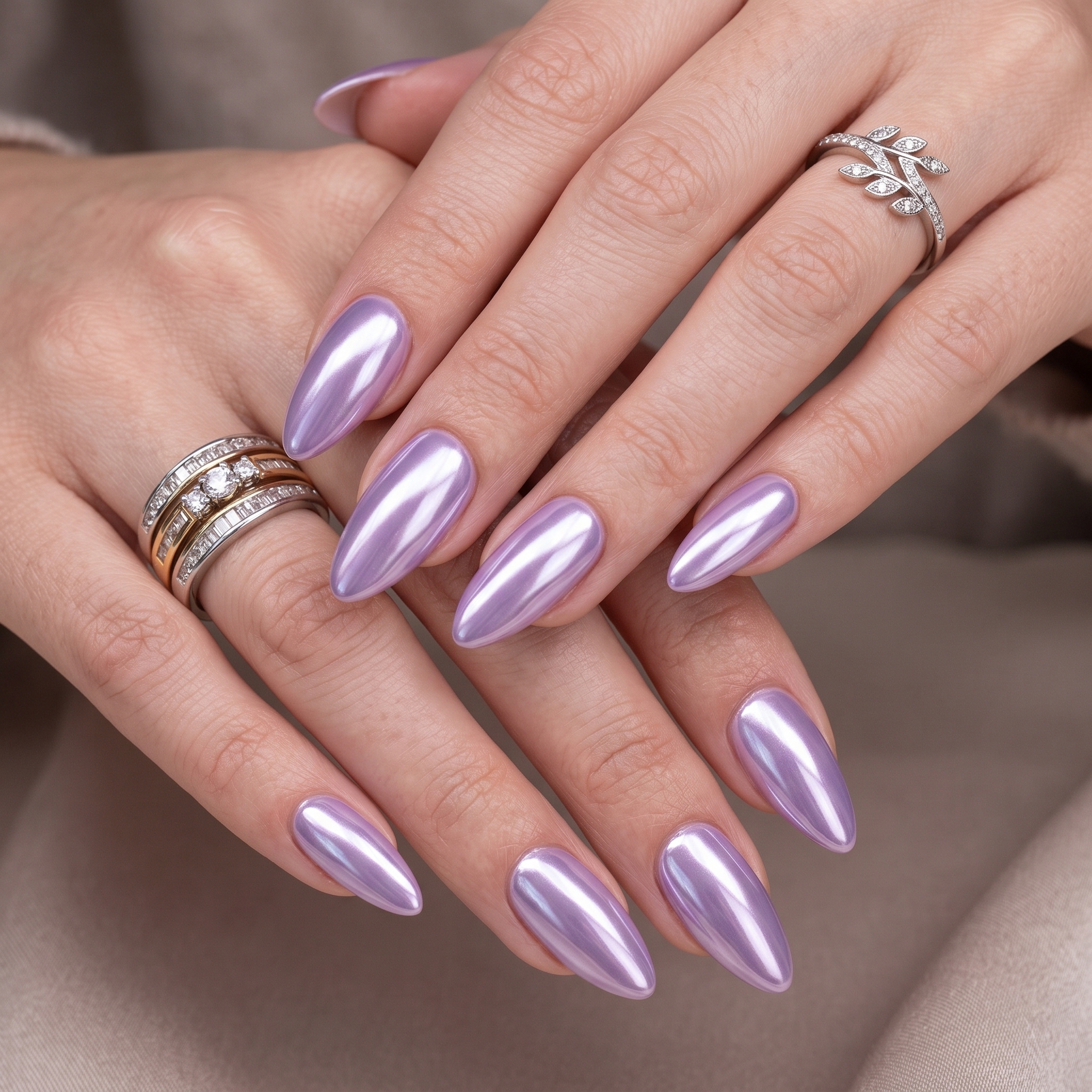 Pastel lavender manicure for graduation