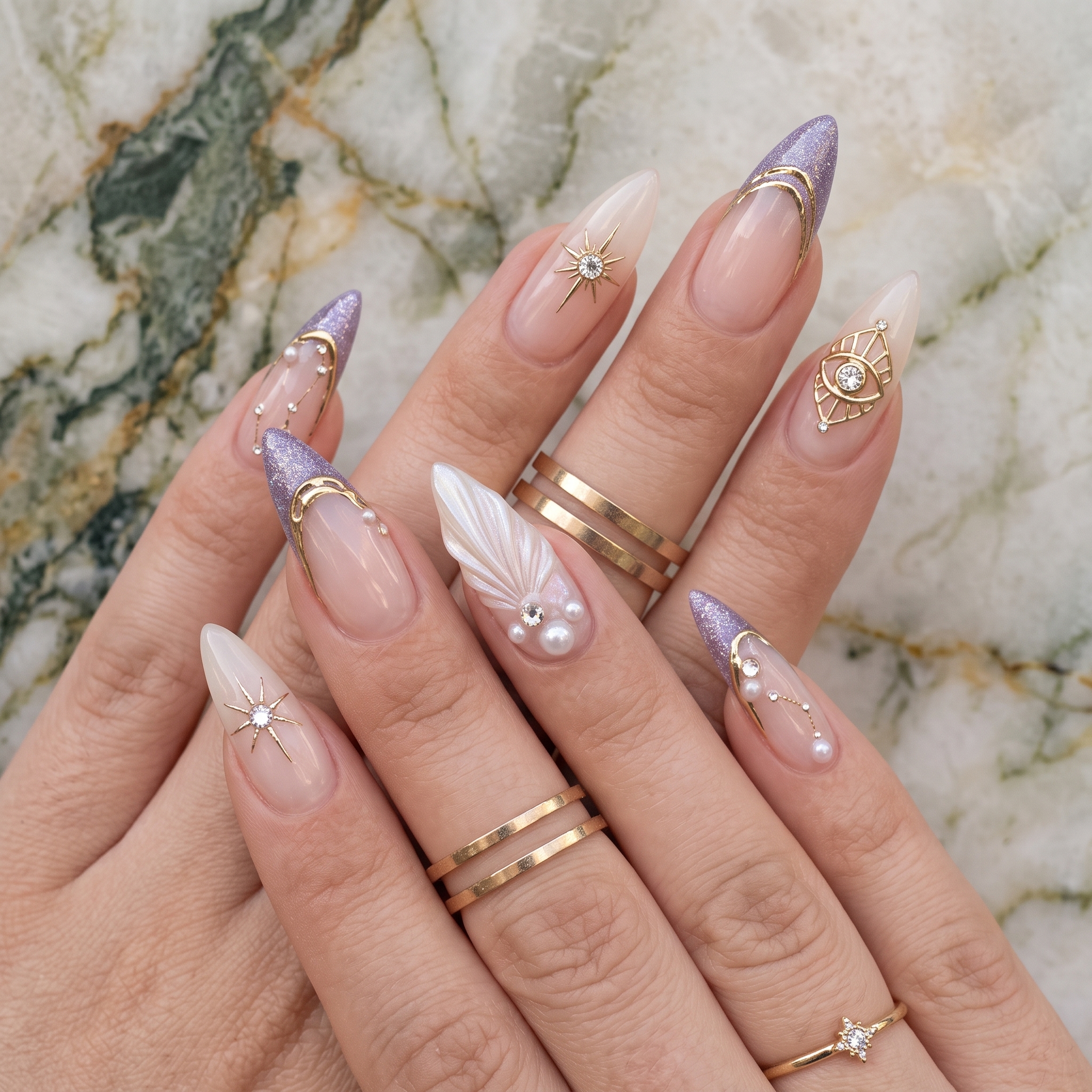 Lavender dream graduation nails
