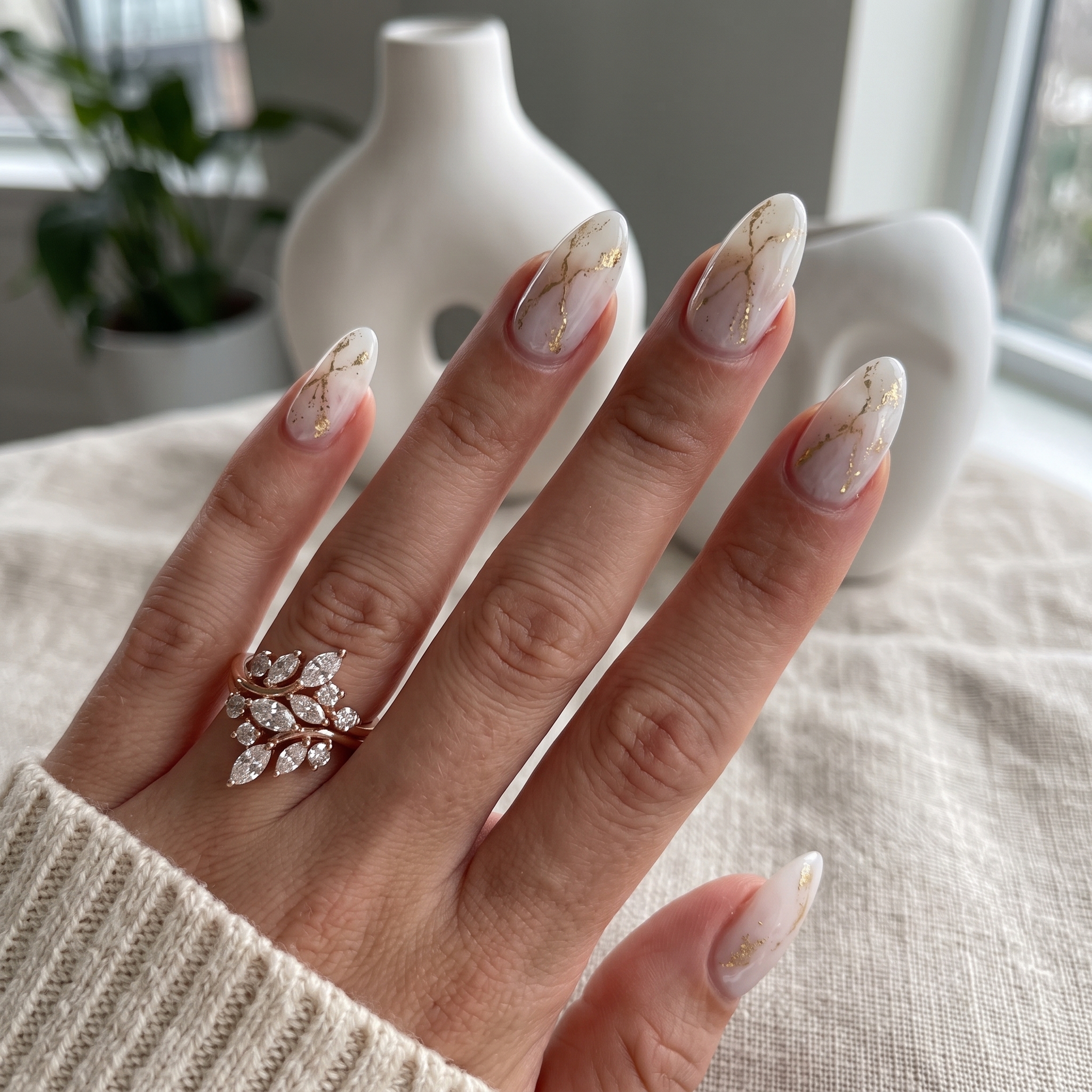 Marble luxe graduation nails