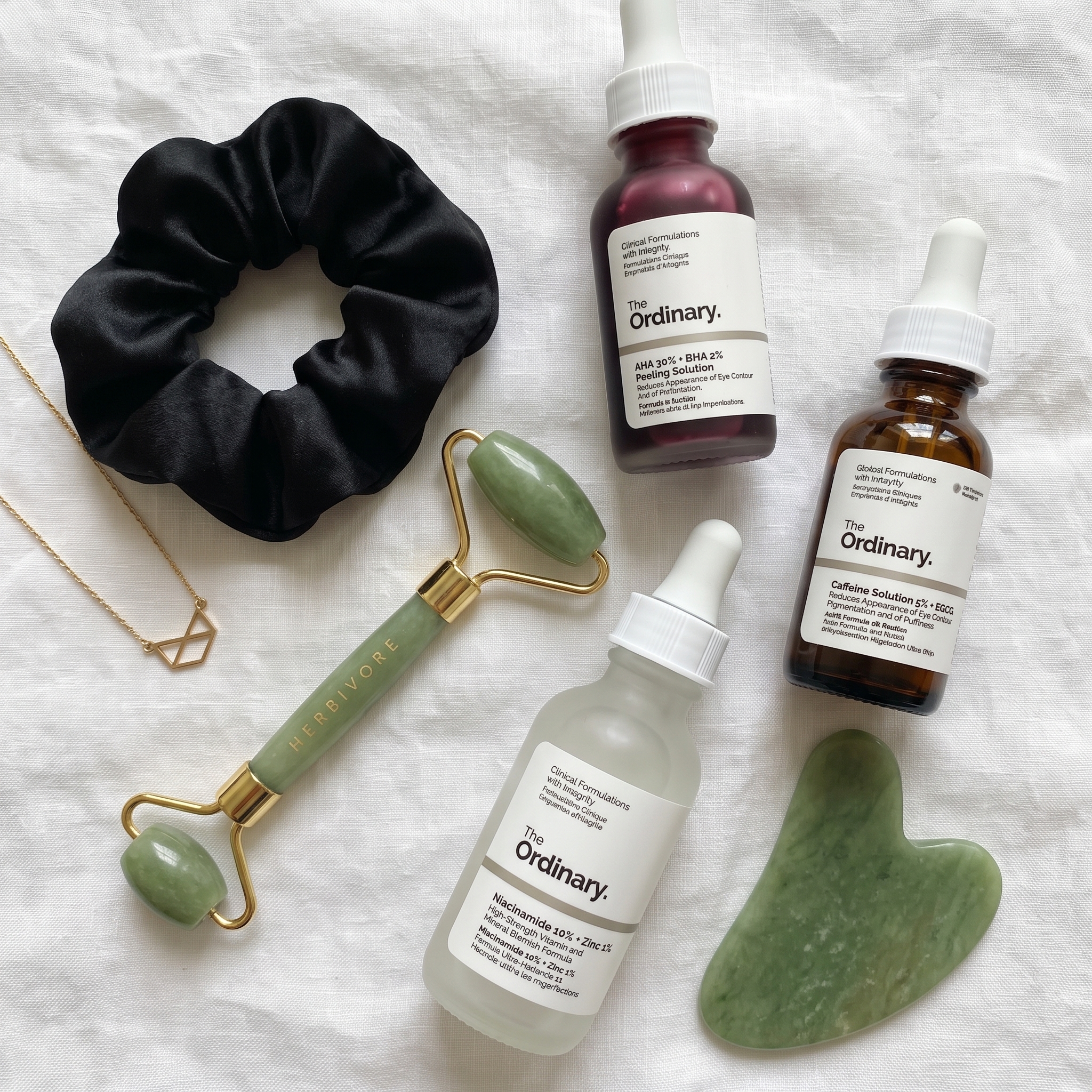 Skincare products laid out for a routine refresh