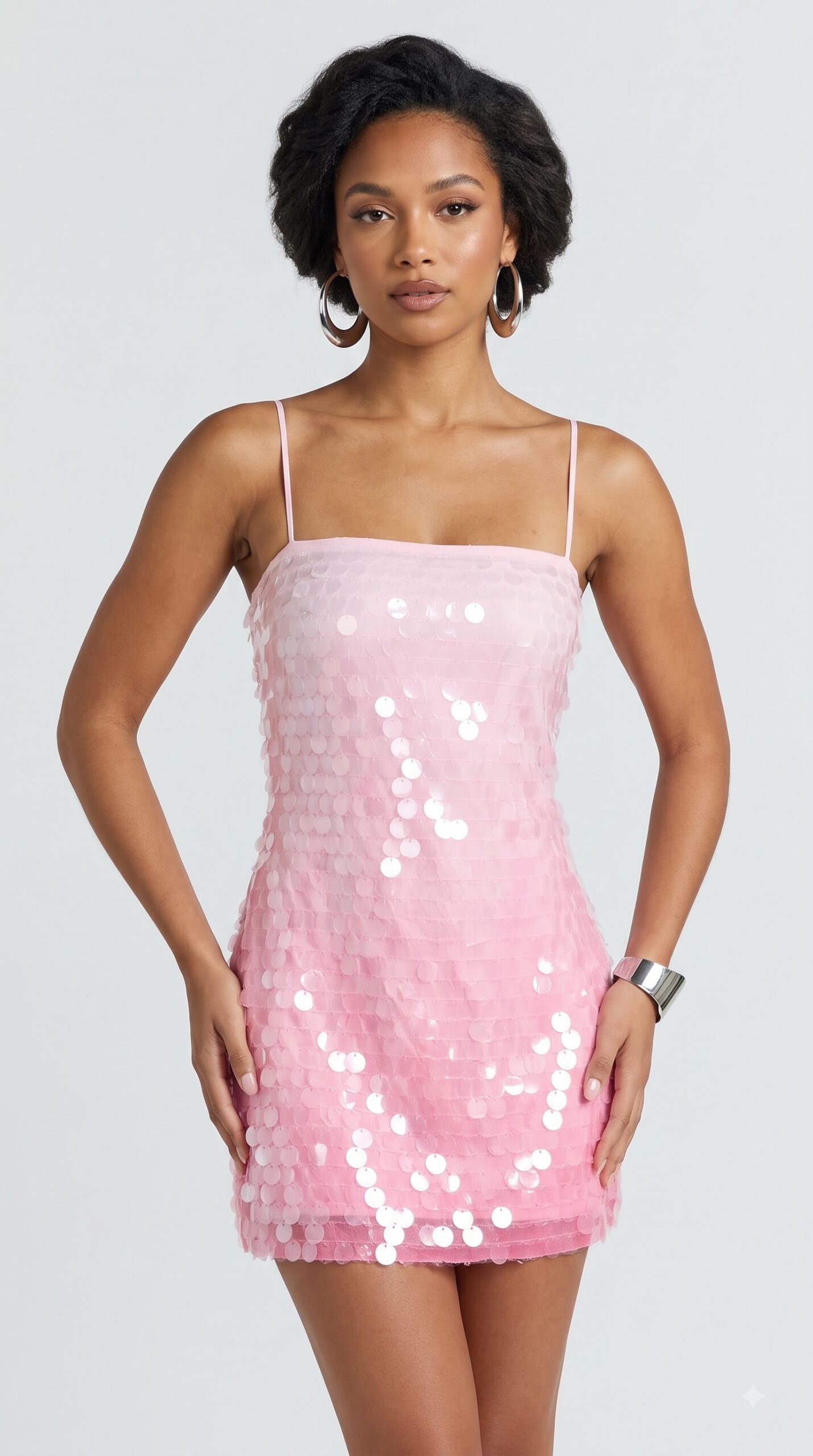 Pink sequin mini dress sunset pink cute outfits