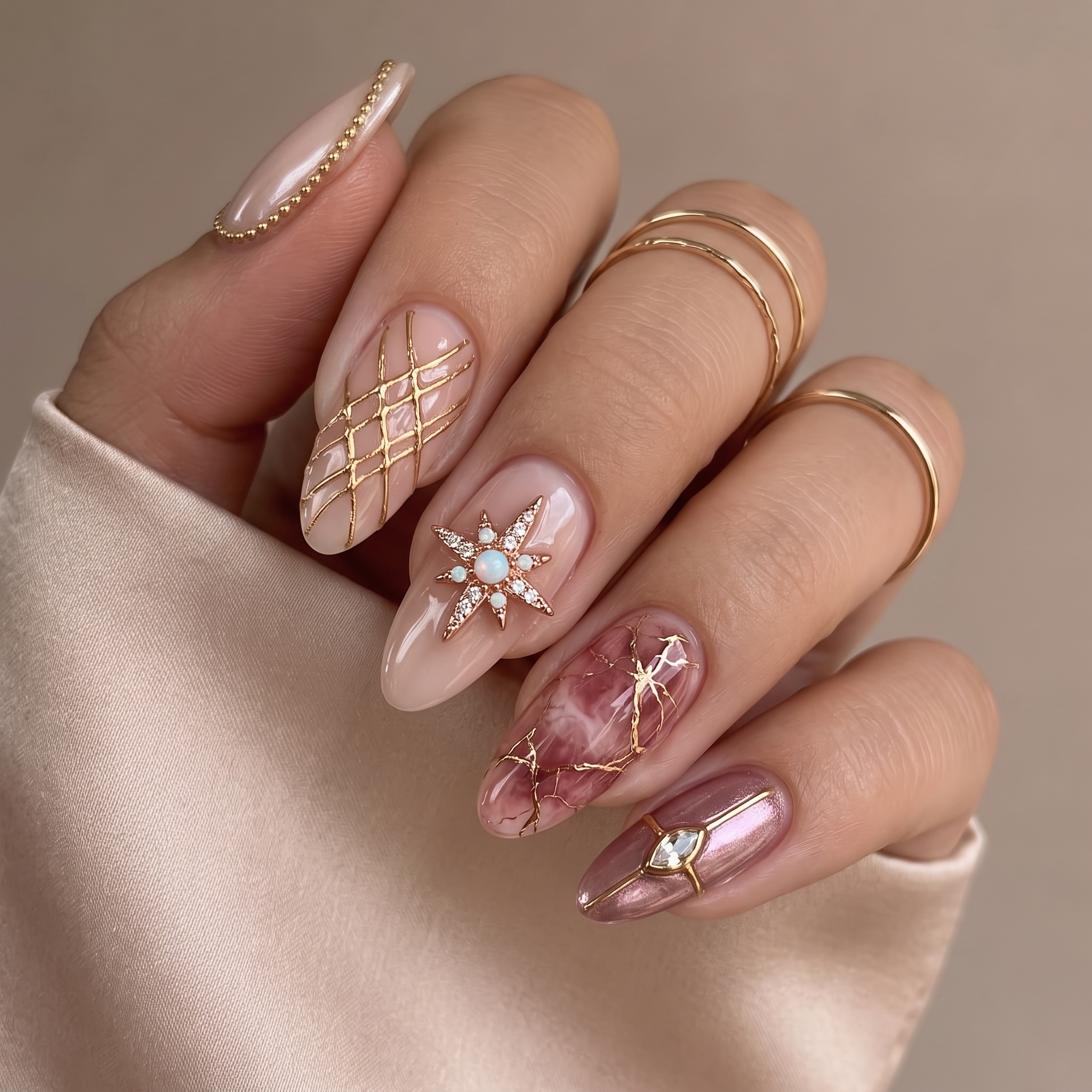 Soft pink elegance graduation nails
