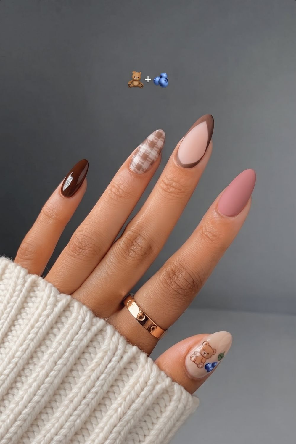 Burgundy fall acrylic nails with 3D floral art and crystal detail