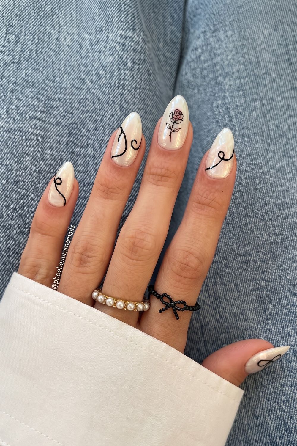 Plum galaxy fall acrylic nails with gold star and pearl details