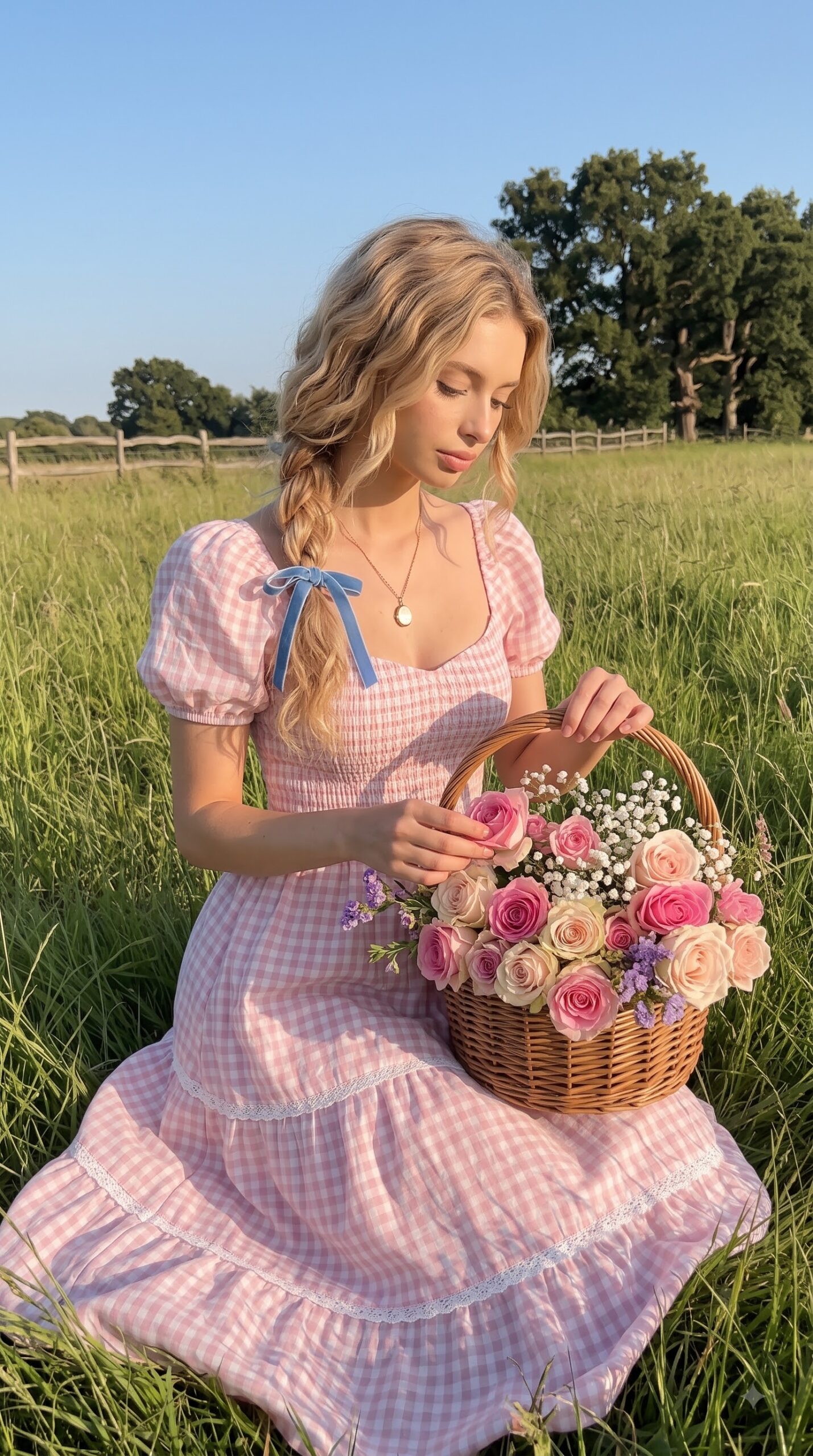 Pink puff sleeve gingham dress pink cute outfits