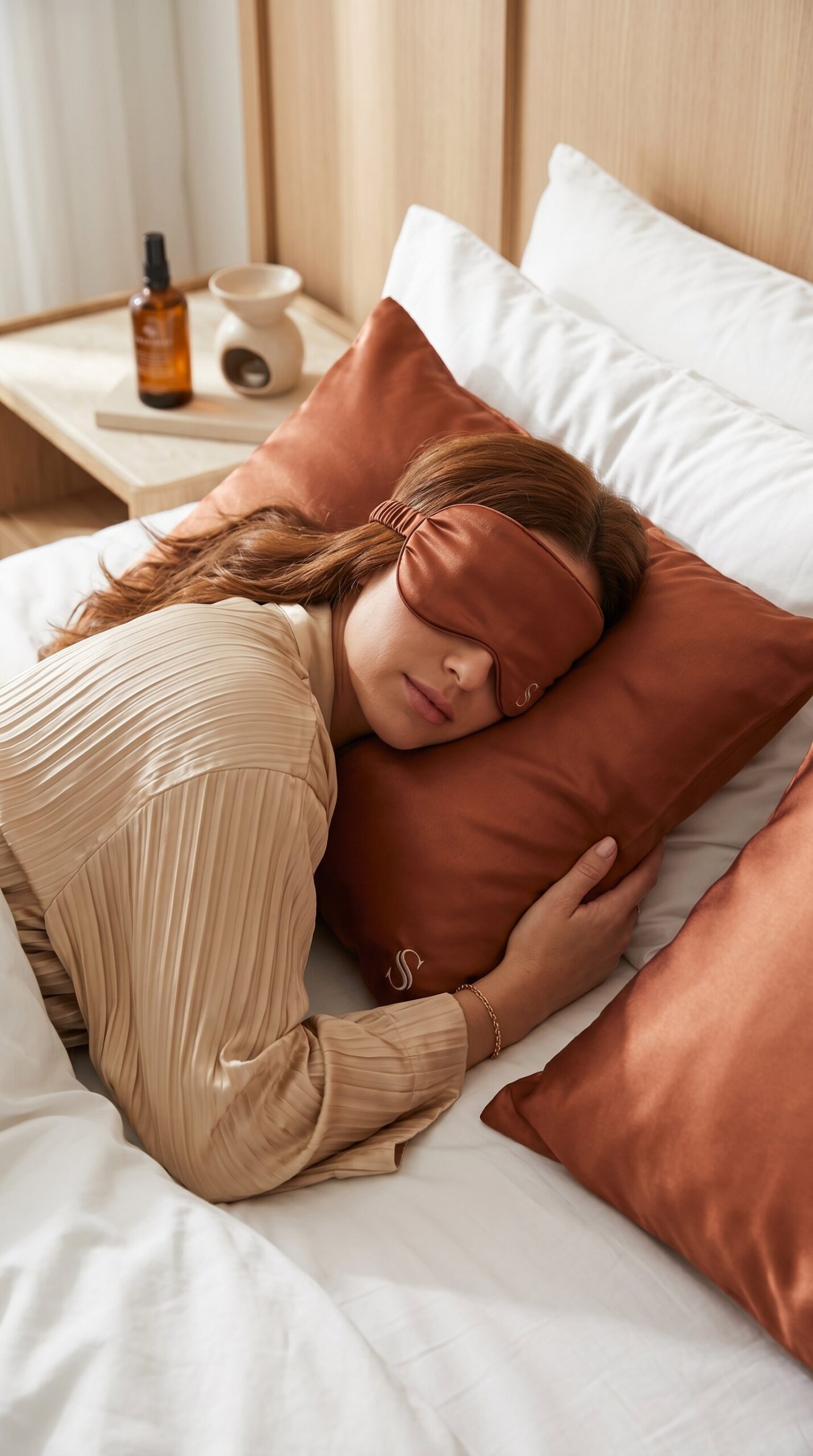 Silk pillowcase to support overnight skin repair