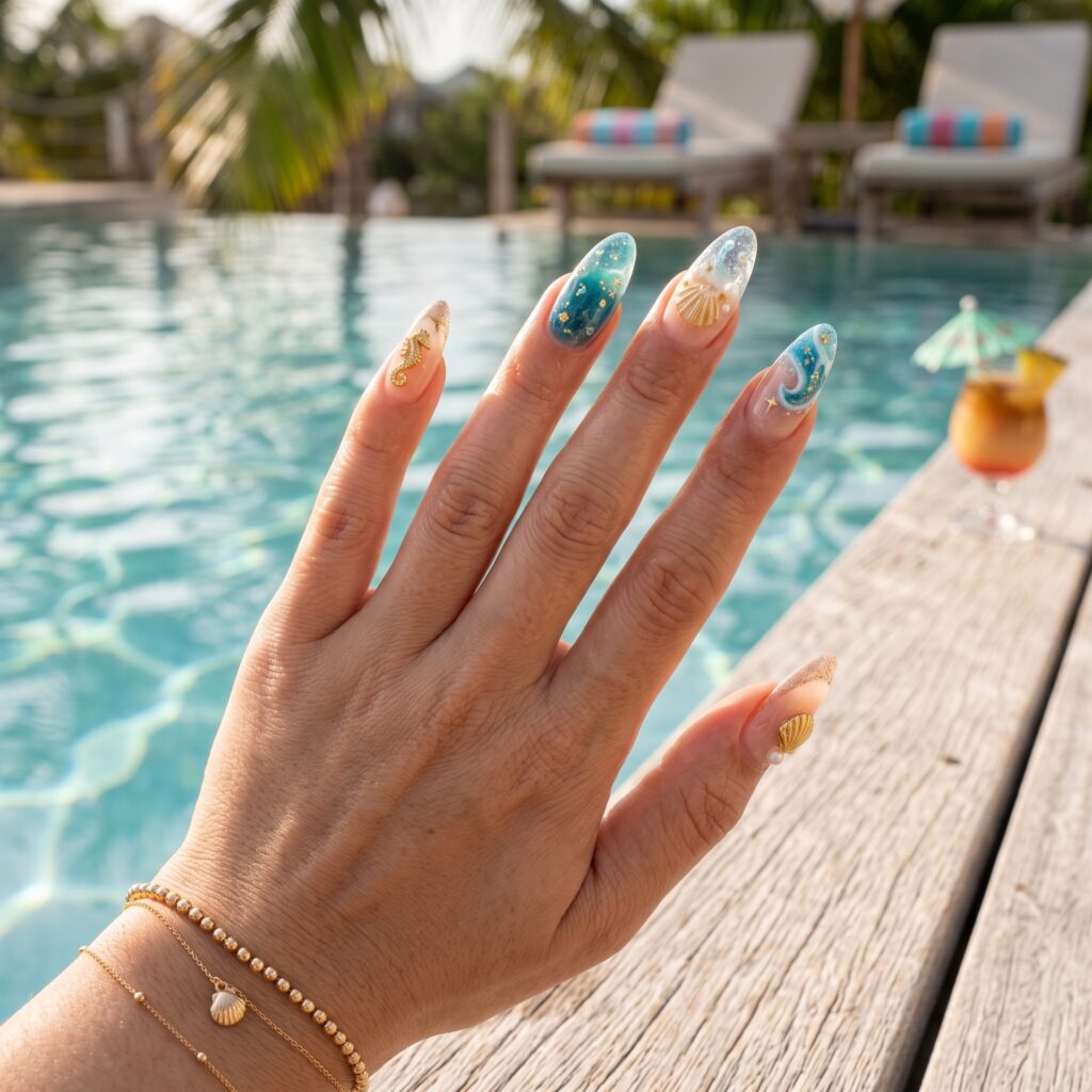 summer beach nails