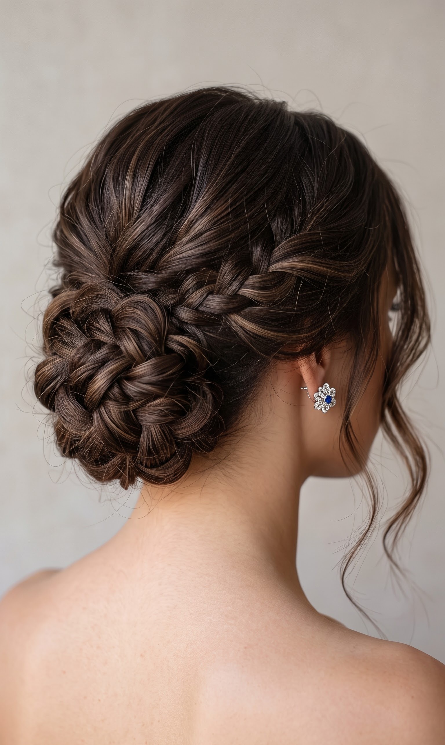 upstyles for medium hair wedding - soft braided chignon